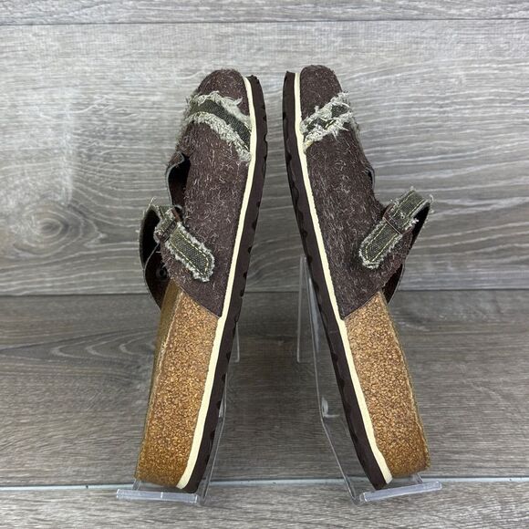 Birkenstock Birki’s Maria Women’s Sz 6/EU 37 Brown Olive Denim Slip On Mules - Picture 10 of 12